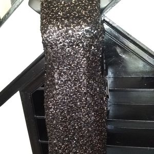 Sue Wong Black & Gold Matte Sequin Dress Sz. 4